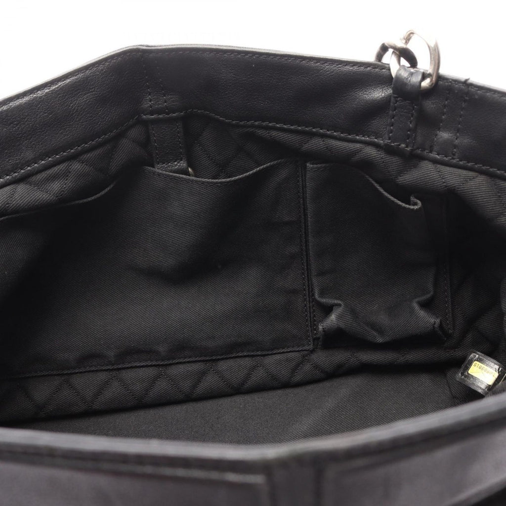 Chanel Tote Black Leather CC Logo Chain Hand B — view 6