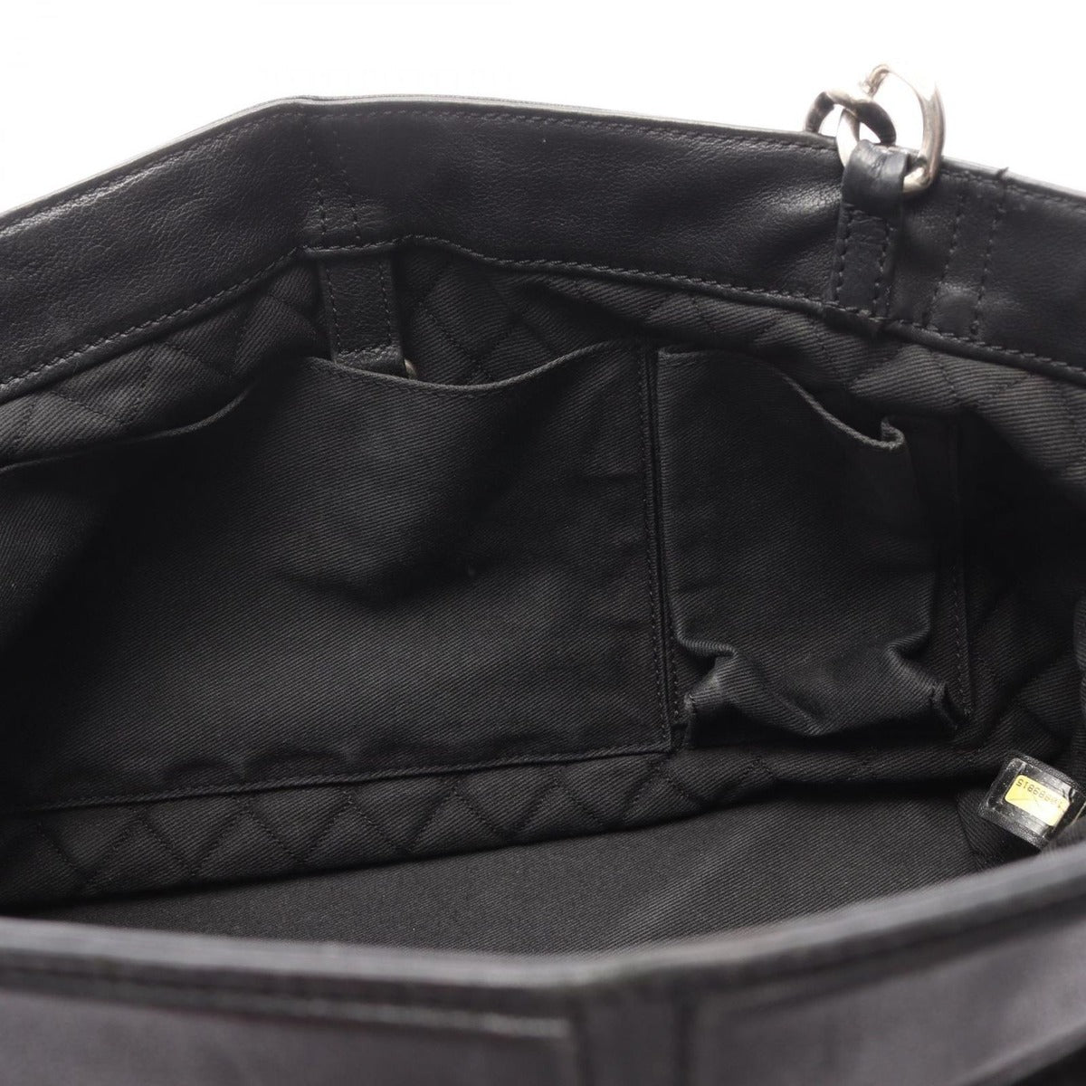 Chanel Tote Black Leather CC Logo Chain Hand B — view 6