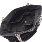 Chanel Tote Black Leather CC Logo Chain Hand B — view 8