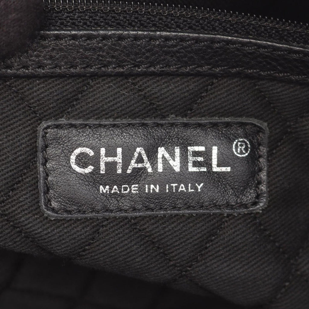 Chanel Tote Black Leather CC Logo Chain Hand B — view 9