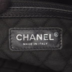 Chanel Tote Black Leather CC Logo Chain Hand B — view 9