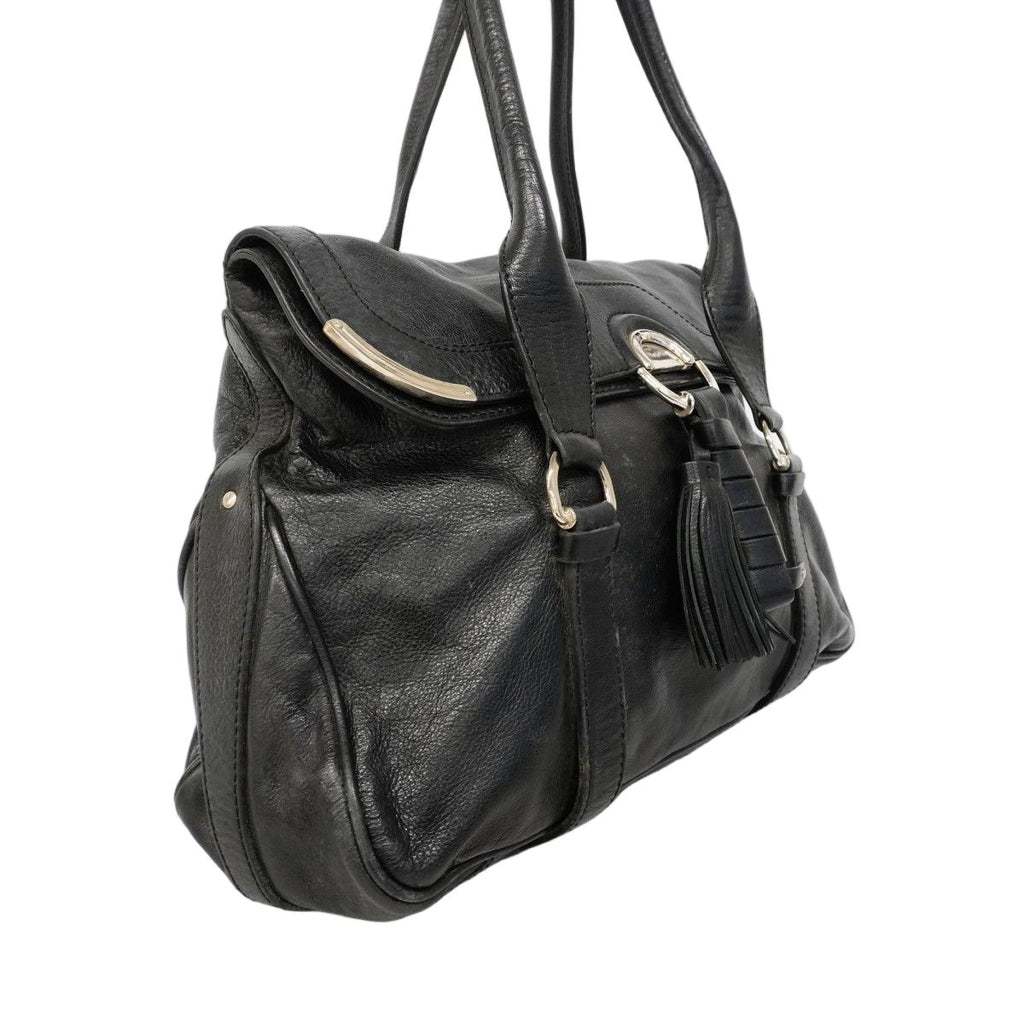 Celine Tote Leather Black Silver — view 2