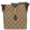 Gucci Shoulder Bag Mini Bucket GG Canvas Leather Beige Ebony Champagne Gold