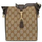 Gucci Shoulder Bag Mini Bucket GG Canvas Leather Beige Ebony Champagne Gold