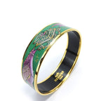 Hermes Bracelet Emile GM Metal Enamel Green Purple Gold Hardware Accessories — view 2