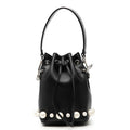 Fendi Mini Montresor Black Leather Faux Pearl