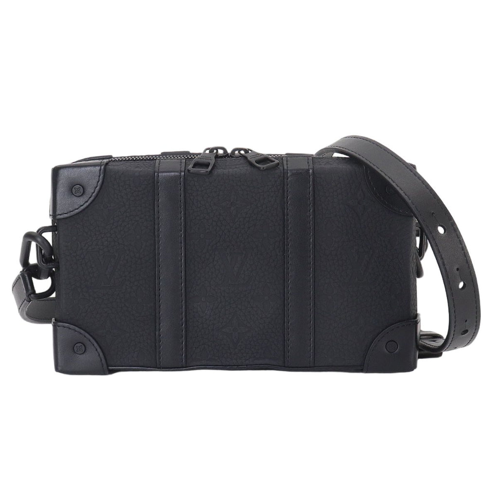 Louis Vuitton Monogram Taurillon Soft Trunk Wallet Shoulder Bag Black