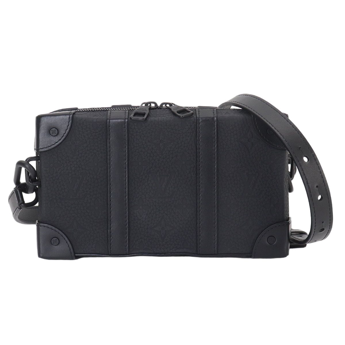 Louis Vuitton Monogram Taurillon Soft Trunk Wallet Shoulder Bag Black