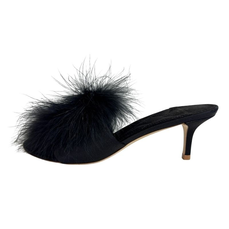Louis Vuitton Fur Bijou Marilyn Logo Sandals Black