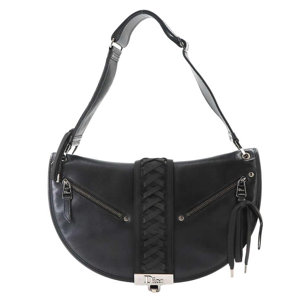 Dior a Dos Shoulder Bag Leather Black Corset Admit