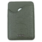 Christian Dior Saddle Logo Magnet Gravity Leather Card Holder Case