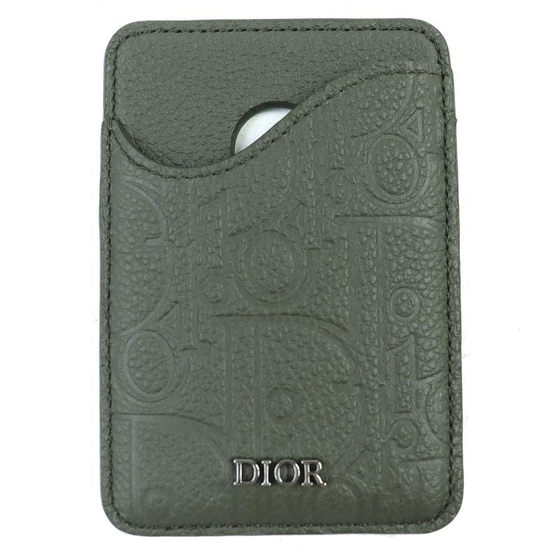 Christian Dior Saddle Logo Magnet Gravity Leather Card Holder Case — view 2