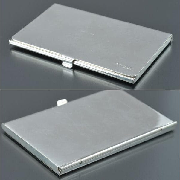 Gucci Vintage Business Card Case Silver With Box — view 9