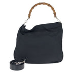 Gucci Black Silver Nylon Leather 001 Shoulder Bag