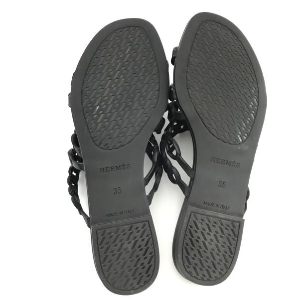 Hermes Rivage Chaine D'ancre Rubber Sandals Black 35 — view 7