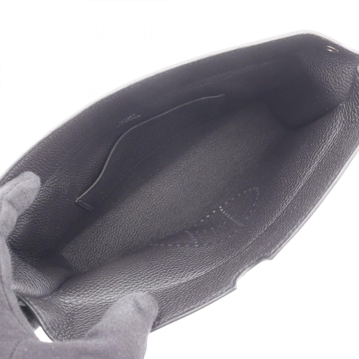 Hermes Shoulder Bag Vido Poche Black Leather — view 3