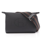 Hermes Shoulder Bag Vido Poche Black Leather