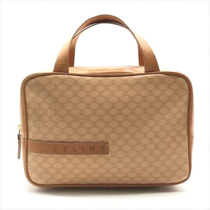 Celine Vintage Hand Bag Macadam Leather Light Brown