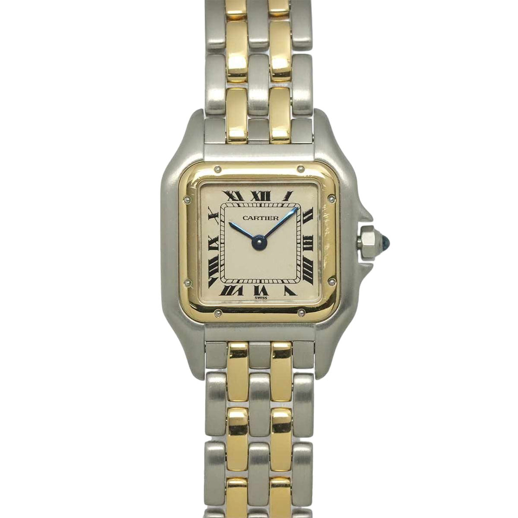 Cartier Panthere SM 2 Row Combination Watch Ivory YG Yellow Gold Quartz