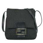 Fendi Zucchino Shoulder Bag Pochette Canvas Black 8 Bt127 — view 2