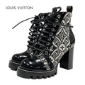 Louis Vuitton Star Trail Line Boots Short Shoes Leather Canvas Black