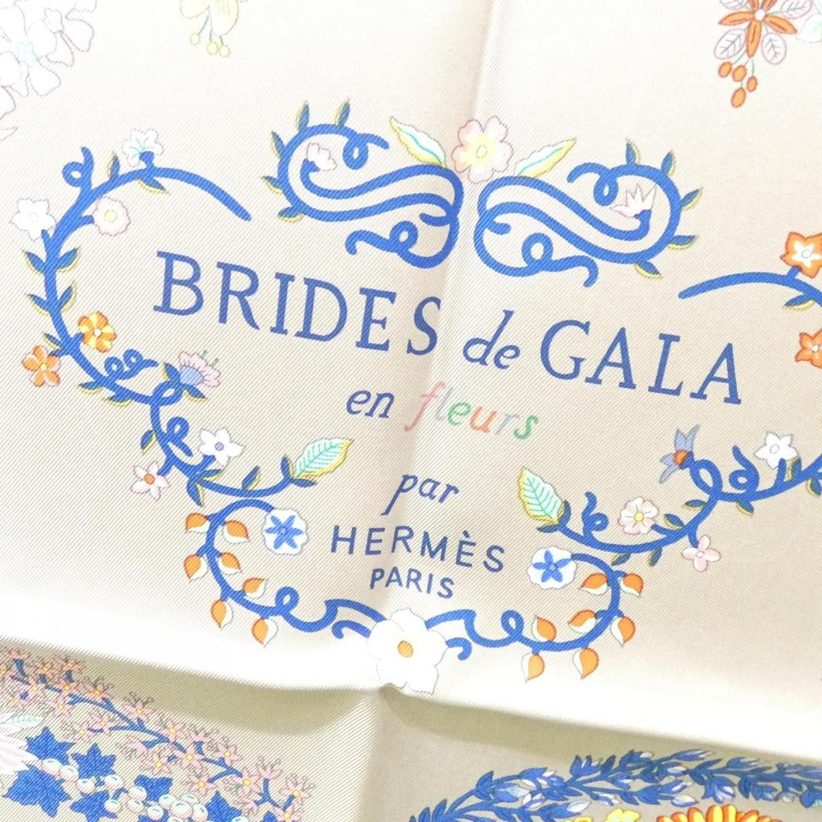 Hermes Brides de Gala en Fleurs Carre Scarf Jaune Vif — view 2