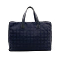 Chanel New Travel Line Briefcase Leather Nylon Black Business Gold