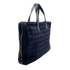 Chanel New Travel Line Briefcase Leather Nylon Black Business Gold — view 2