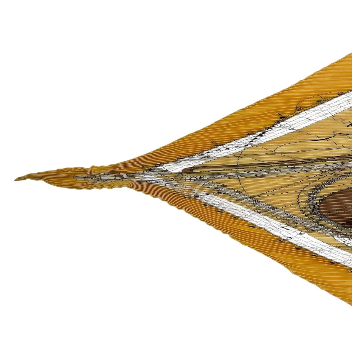 Hermes Scarf Pleated Silk la Musique Des Spheres Music Played by Yellow — view 3