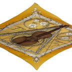 Hermes Scarf Pleated Silk la Musique Des Spheres Music Played by Yellow — view 4