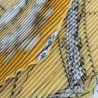 Hermes Scarf Pleated Silk la Musique Des Spheres Music Played by Yellow — view 6