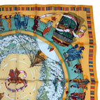 Hermes Carre 90 Scarf Silk Prieres AU Vent Prayer in the Wind Yellow — view 3