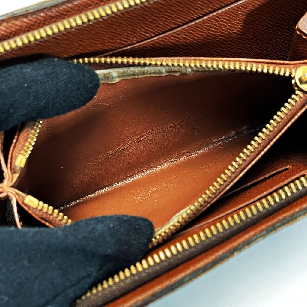 Louis Vuitton Monogram Porte Monnaie Zip Brown Long Wallet — view 3