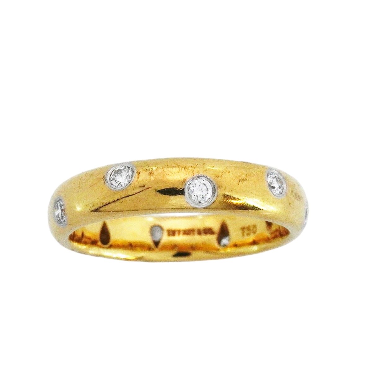 Tiffany & Co Ring Dots 18k Yellow Gold Platinum Diamond — view 2
