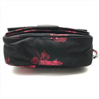 Prada Nylon Tessuto Logo Flower Floral Pattern Mini Chain Shoulder Pouch Black — view 3