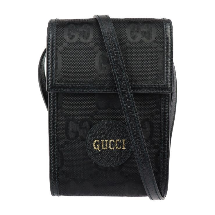 Gucci Off The Grid Shoulder Bag Leather Nylon Black GG