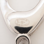 Chanel CC Logo Charm Rhinestone Silver Mirror Key Holder Chain Ball — view 3