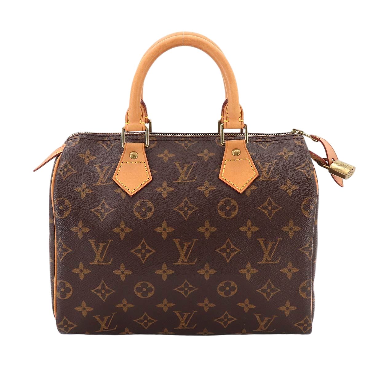 Louis Vuitton Monogram Speedy 25 Hand Bag Brown Gold