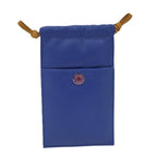 Hermes Pillow Case Pouch Leather Blue