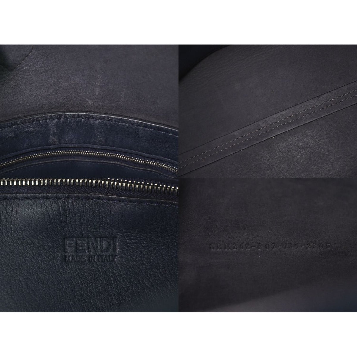 Fendi All in Shopping Tote Leather Navy — view 9