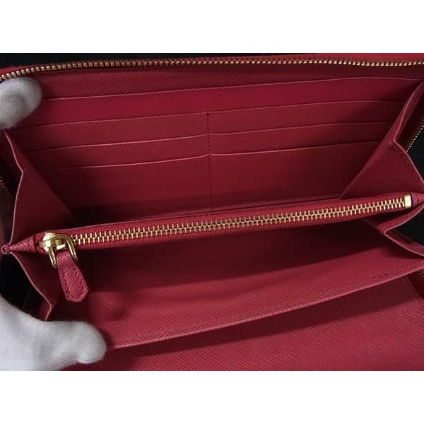 Prada Wallet Triangle Logo 1 M1188 Pink Saffianoleather — view 5