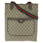Gucci Vintage Sherry Line Beige Gold GG Supreme Canvas Tote