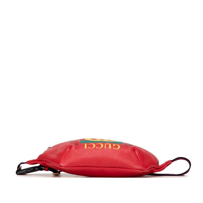 Gucci Logo Print Sherry Line Waist Bag Body Red Leather — view 3