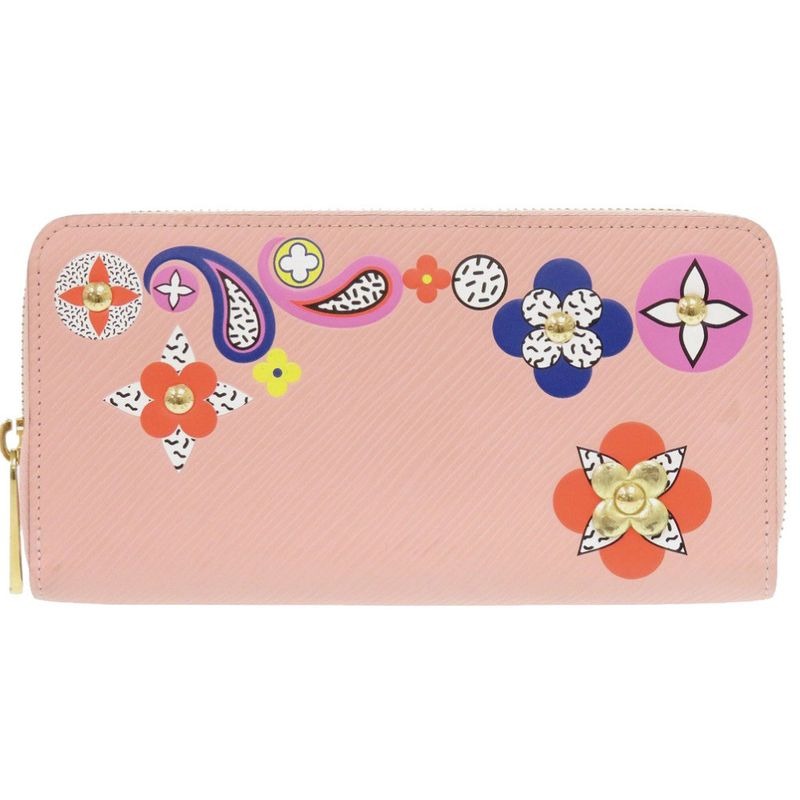 Louis Vuitton Round Zipper Zippy Wallet Epi Leather Pink Long