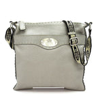Fendi Selleria Shoulder Bag Leather Gray