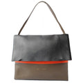 Celine Shoulder Bag Clutch ALL Soft Black Orange Khaki 17218