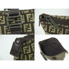 Fendi Zucchino Tote Handbag Canvas Brown 8 Bh138 Bag — view 7