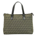 Fendi Zucchino Tote Handbag Canvas Brown 8 Bh138 Bag