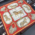 Hermes Carre 90 Orange Dressed Horse Scarf — view 5