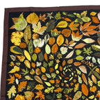 Hermes Scarf Silk Carre 90 Tourbillon Fallen Leaves Swirl Brown — view 2